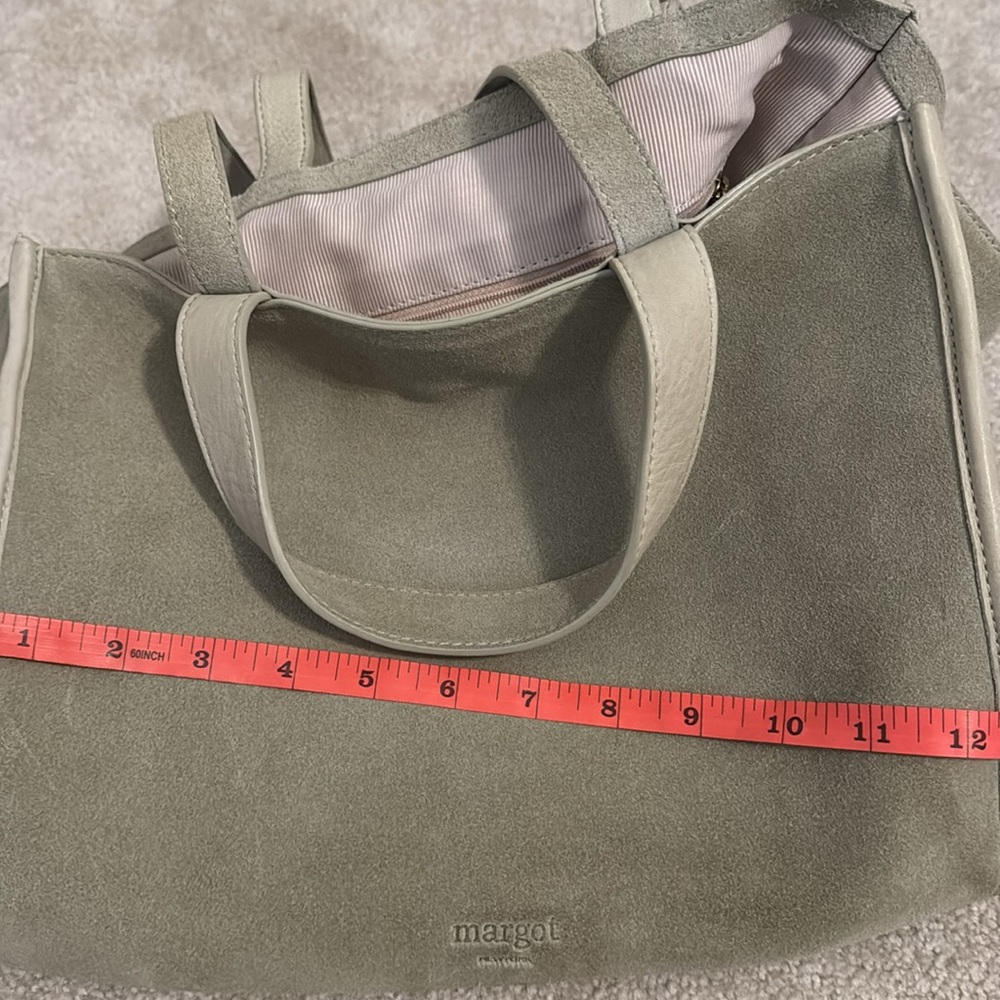 Margot New York Suede Jamee Double Handle Tote with Pouch - Picture 7 of 10